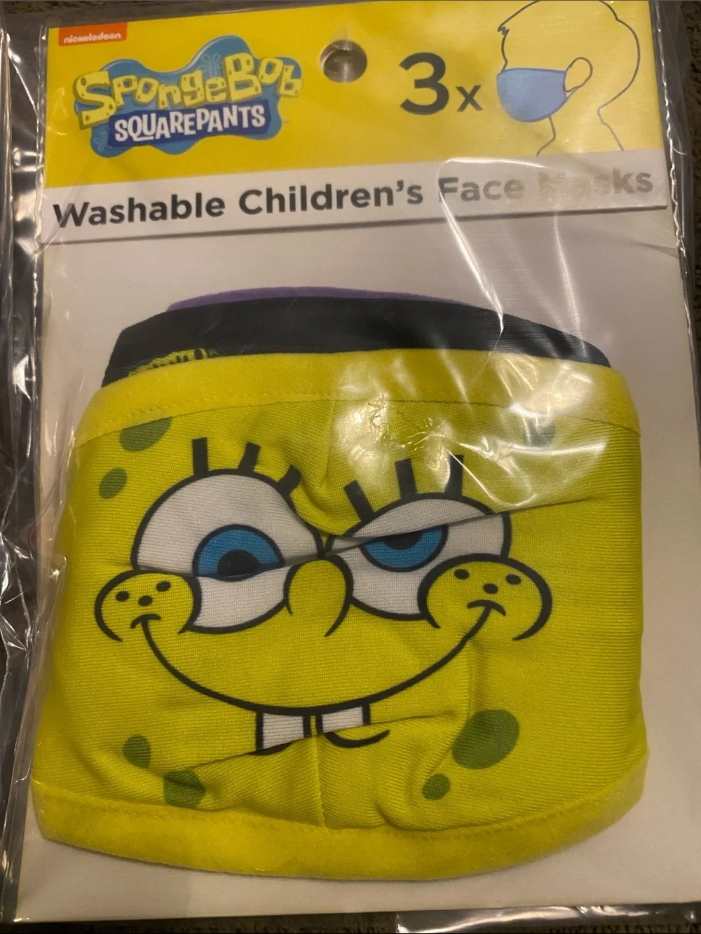 Wonder Woman(3) & SpongeBob Kids(3)  Washable Face Masks NWT